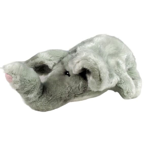 Stuffed Elephant Plush Gray Furry Fluffy Big Ears Long Trunk SKM Enterprises - Picture 2 of 8